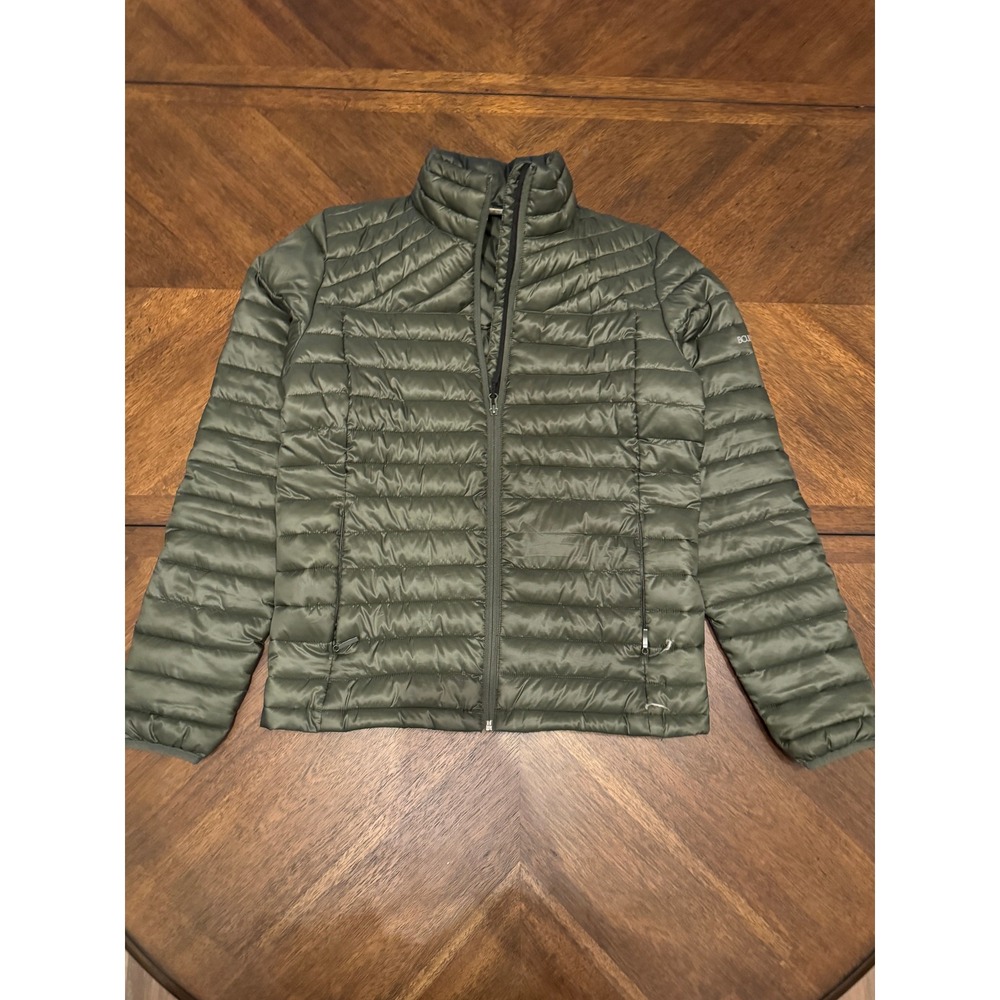 Boulder Gear Mens Olive Green Lightweight Puffer Jacket Full Zip Size S 2847R